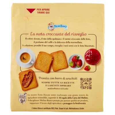 8X Mulino Bianco Fette Biscottate Dorate Classiche, Croccanti e Friabili al Punto Giusto 315g [BOX da 8 Confezioni]
