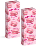 Cuorenero Macaron Gusto Fragola | Macaron Senza Glutine in Astuccio | Fragola Gusto Macaron | Biscotti alla Crema di Fragola - 2 Astucci x 3 Macaron Ognuno