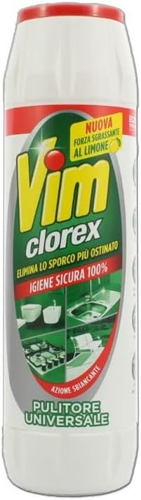 Vim Clorex, Igienizzante Ambienti, Rimuove Germi e Batteri, Azione Sbiancante, Rimuove lo Sporco Più Ostinato, con Cloro, Prodotti Pulizia Casa In Polvere, 850 gr