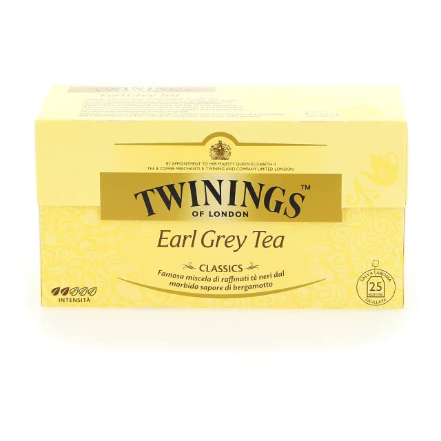 Twinings, Earl Grey Tea, Tè Nero con Aroma Bergamotto, 25 Filtri (Confezione da 4)