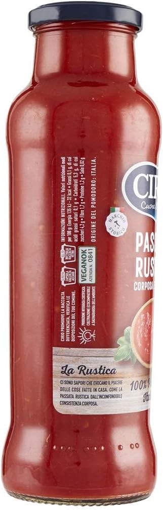 Cirio La Rustica Passata di Pomodoro, senza Glutine, Corposa e Gustosa, 680g