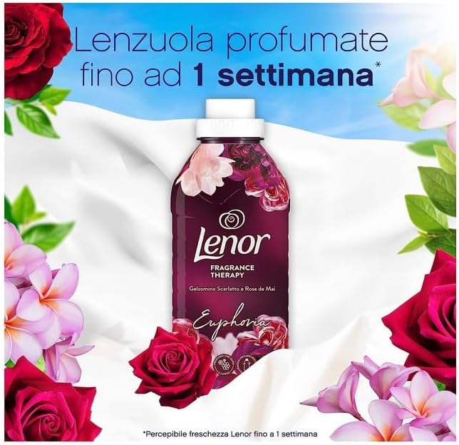 Procter & Gamble Lenor Ammorbidente Lavatrice Concentrato, 40, Gelsomino Scarlatto, Freschezza Di Lunga Durata E Morbidezza Di Origine Vegetale, Lenzuola Profumate Fino A 1 Settimana