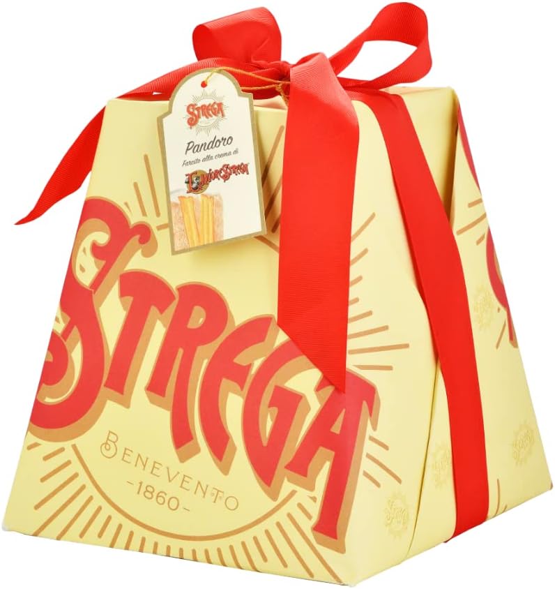 3X Strega Alberti Pandoro Soffice Farcito con Crema al Liquore Strega 1kg (2023) [3 Pandori]