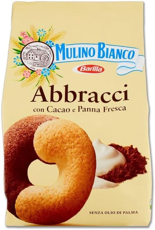 Mulino Bianco Abbracci Biscotti con Cacao e Panna Fresca 350g