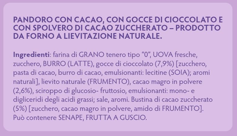 3X Bauli Il Panmoro di Verona Panmoro con Cacao, Gocce di Cioccolato Bustina di Cacao Zuccherato 100g