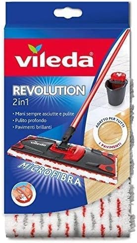 Vileda 3 pz Revolution 2 in 1 Panno Ricambio in Microfibra, Bianco