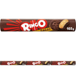 Pavesi Snack Ringo Cacao, Biscotti Farciti con Crema al Gusto Cioccolato, Snack per Merenda o Pausa Studio, Formato Tubo 165 g (Confezione da 4)