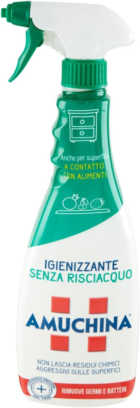 Amuchina Igienizzante Senza Risciacquo, Ideale e delicato per l’igiene delle piccole superfici della casa, Trigger di Plastica, 750 ml [L'imballaggio può variare]