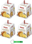 4x Maina Panettone Crema Pasticcera - Dolce Natalizio Tradizionale Italiano - Torta Natalizia con Crema Pasticcera e Uva Sultanina 800g + Portachiavi Beni Culinari in Omaggio