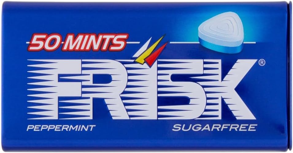 Frisk Peppermint, Caramelle Dure, Gusto Menta, Senza Zucchero, Senza Glutine, Confezione da 12 Astucci in Metallo da 50 Mentine ciascuno, Ottimo da...