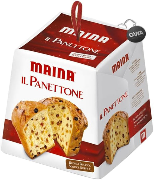 Maina il Panettone Buono e Soffice con Canditi e Uva Sultanina 1000g 1kg - Natale 2023