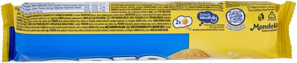 Oreo Golden, Biscotti con Ripieno di Crema alla Vaniglia, Il tuo Oreo in Versione Bianca, 154g (1 confezione da 154g)