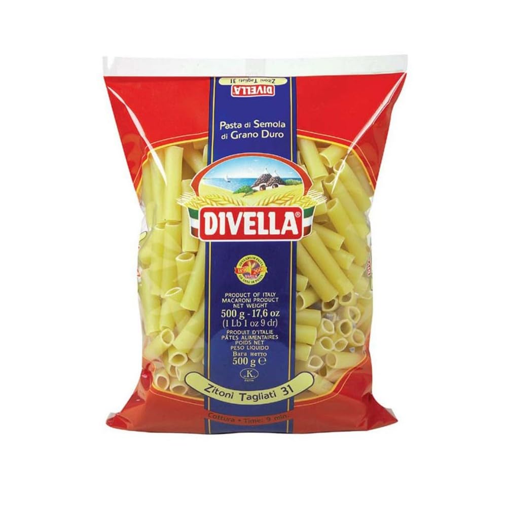 Divella - Zitoni Tagliati 31, Pasta di Semola di Grano Duro, 500 g