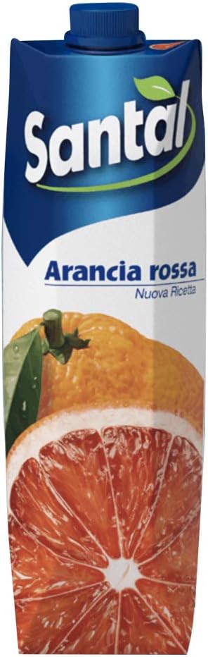 SANTAL 12 Confezioni succhi di frutta 100% succo tetra arance rosse 1l