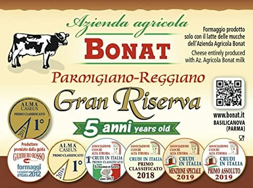Parmigiano Reggiano Dop 60 mesi 500gr | Stravecchio | Azienda Agricola Bonat | Gourmet Foods | Formaggio Tipico | Idee Regalo