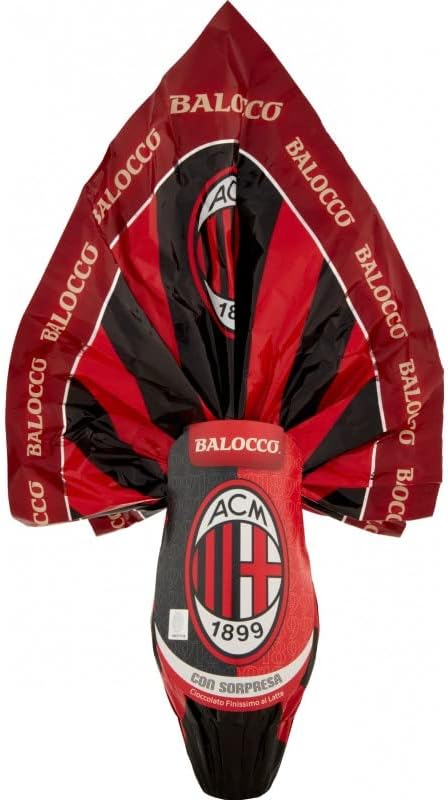 BALOCCO Inter + Milan Uovo Ufficiale al Cioccolato Finissimo a Latte con Sorpresa 240g + Portachiavi Raspada® - Uova Pasqua 2023