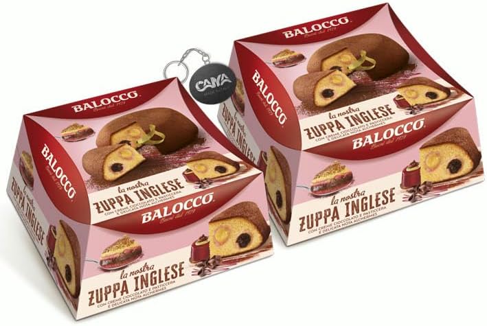 2X Balocco Zuppa Inglese con Crema Cioccolato e Pasticcera e Delicata Nota Alchermes 650g (2023)
