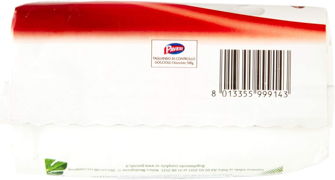 Pavesi Gocciole - Biscotti Italiani con Gocce di Cioccolato - 12 Confezioni da 500 g