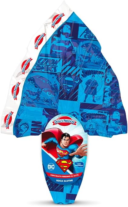 ARCOBALENO PARTY - UOVO DI PASQUA Cioccolato Al Latte Finissimo Personalizzabile Con La Scelta Di 1 Magnete Collezionabile Regalo Perfetto NOVITA' 2026! (Super Man 250g)