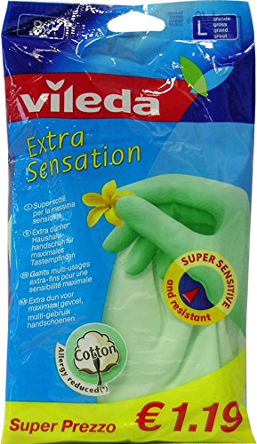 12 x VILEDA Guanti Extra Sensation Taglia L 2 PEZZI