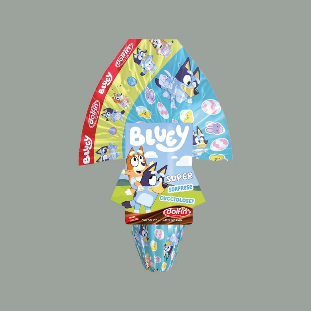 Lucgel Srl 1 Pz Uovo Cioccolato al Latte con Sorprese BLUEY da 220g anno 2023