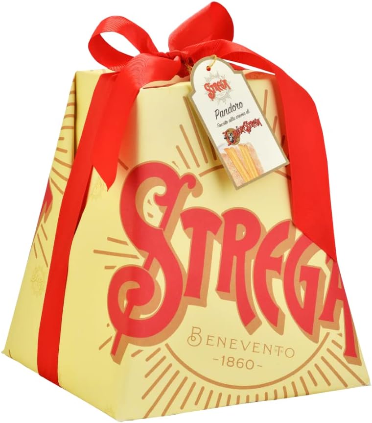 2X Strega Alberti Pandoro Soffice Farcito con Crema al Liquore Strega 1kg (2023) [2 Pandori]