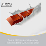 Lindt Snack di Cioccolato Extra Fondente 72% Cacao, formato 38g - 24 pezzi