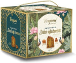 Confezione Per Vergani Panettone Artigianale Dubai Style Chocolate, con Cioccolato, Pistacchio e Pasta Kadaifi, Dolce Natalizio,Confezione Regalo Elegante, 800g, con 200g di crema al pistacchio