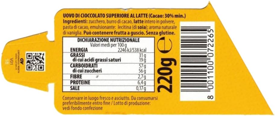 BaIocco Uovo di Pasqua Traktors 220g – Cioccolato al Latte con 1 Modellino Sorpresa all’Interno – Uovo per Bambini con Veicoli da Cantiere