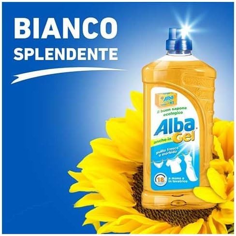 Det Alba Gel Sapone per Lavatrice e Lavaggio a Mano 1 Litro Confezione da 6 (6 L Totale)