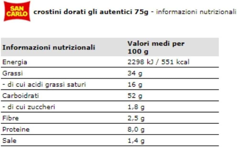 Crostini Dorati San Carlo Gusto Classici 42 Confezioni da 75 Grammi Ciascuna