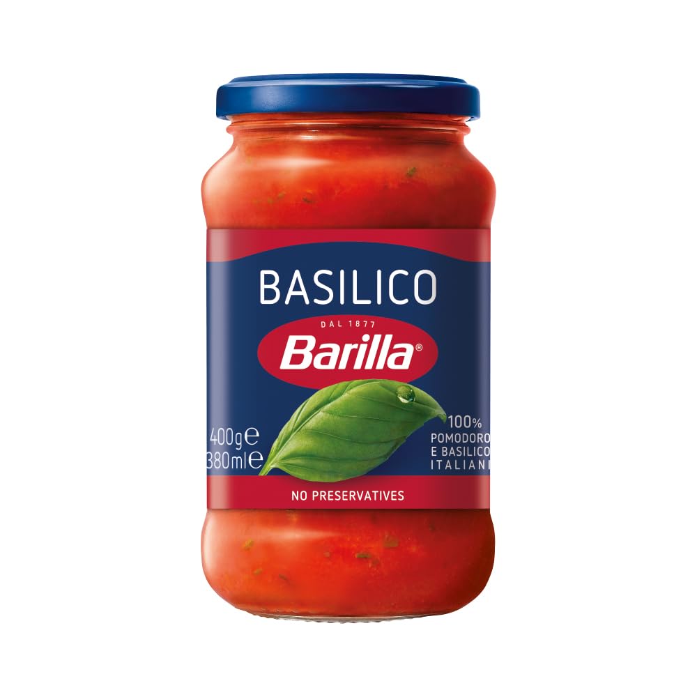 Barilla Salsa Basilico Pasta e Pizza, 400g, Italia | Progetto non OGM verificato | Vegano | Senza glutine | Senza coloranti aggiunti o Presevativi