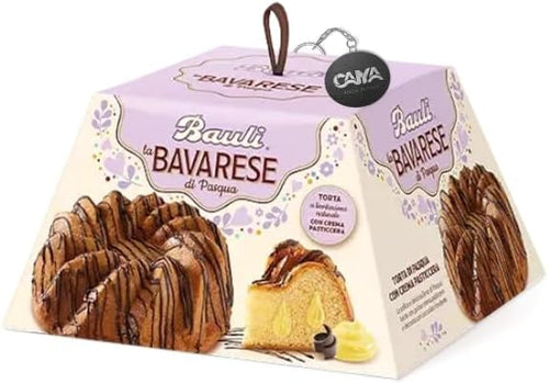 Bauli La Bavarese di Pasqua Impasto Soffice con Crema Pasticcera Decorato con Cioccolato Fondente 700g + Portachiavi RASPADA® - Pasqua 2024