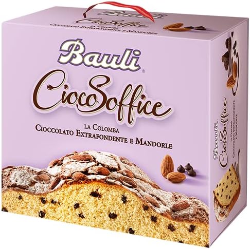 Bauli Colomba CiocoSoffice - Torta pasquale con cioccolato scuro e mandorle, 750 g, prodotto da forno, colomba pasquale della tradizione italiana