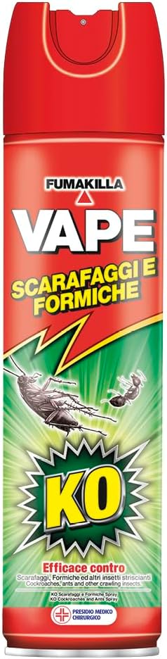 Vape, Scarafaggi e Formiche Spray, Insetticida Scarafaggi, Formiche e Altri Insetti Striscianti, Adatto per l'Uso Domestico, 400ml