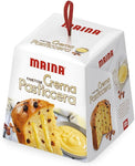 4x Maina Panettone Crema Pasticcera - Dolce Natalizio Tradizionale Italiano - Torta Natalizia con Crema Pasticcera e Uva Sultanina 800g + Portachiavi Beni Culinari in Omaggio