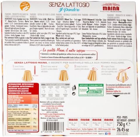 Maina Il Pandoro Senza Lattosio (Lactose Free) 750g