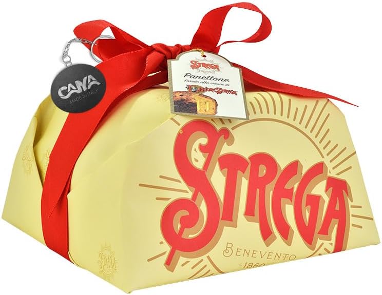 Strega Alberti Panettone Soffice Farcito con Crema al Liquore Strega, Uvetta e Canditi 1kg (2023)