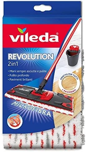 Vileda SuperMocio Revolution 2 in 1 Panno Ricambio in Microfibra, Bianco