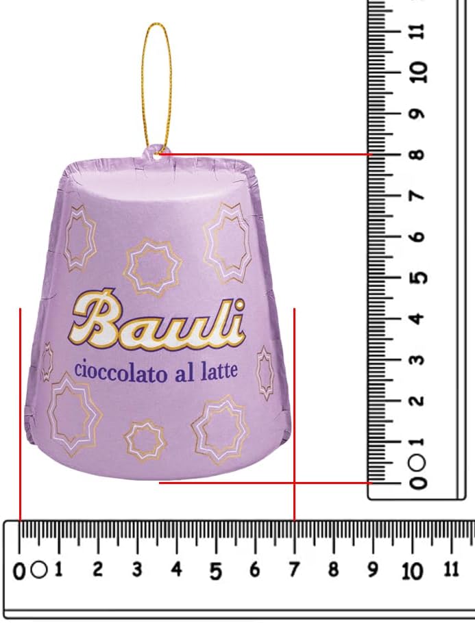 Icona del Natale con Forma di Mini Pandoro al Cioccolato al Latte con Laccio, confezione per bauli 60g