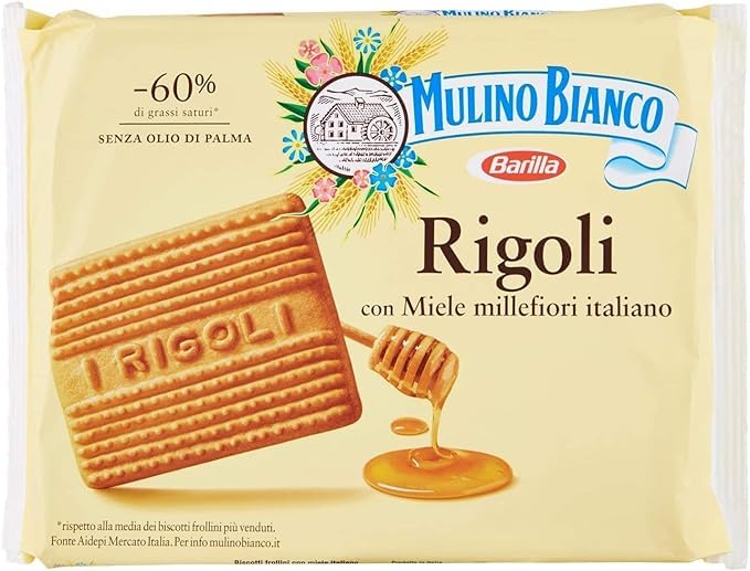 3X Mulino Bianco Rigoli Biscotti Frollini con Miele Millefiori Italiano Maxi Formato 800g