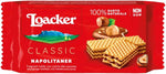 Loacker, Classic Napolitaner Multipack, Wafer Classico con 3 Strati di Cialde Farcite con Crema alla Nocciola, Merenda e Snack, Formato Convenienza, 1 Confezione da 4 Wafer