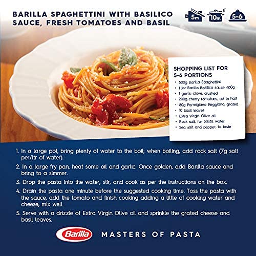 Barilla Salsa Basilico Pasta e Pizza, 400g, Italia | Progetto non OGM verificato | Vegano | Senza glutine | Senza coloranti aggiunti o Presevativi