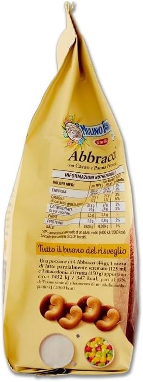 Mulino Bianco Abbracci Biscotti con Cacao e Panna Fresca 350g