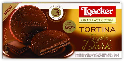 Loacker Wafer Tortina Triple Dark 3 Pz, 63g