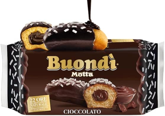 3X Motta Buondi Brioche a Lievitazione Naturale con Crema al Cioccolato e Ricoperto di Cacao 276g [3 Confezioni]