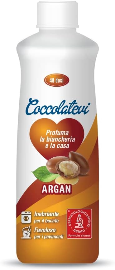 COCCOLATEVI Profumatore Bucato Lavatrice Argan 300 ml, Essenza Bucato Lavatrice e Asciugatrice, Profumatore Casa o Detergente Pavimento