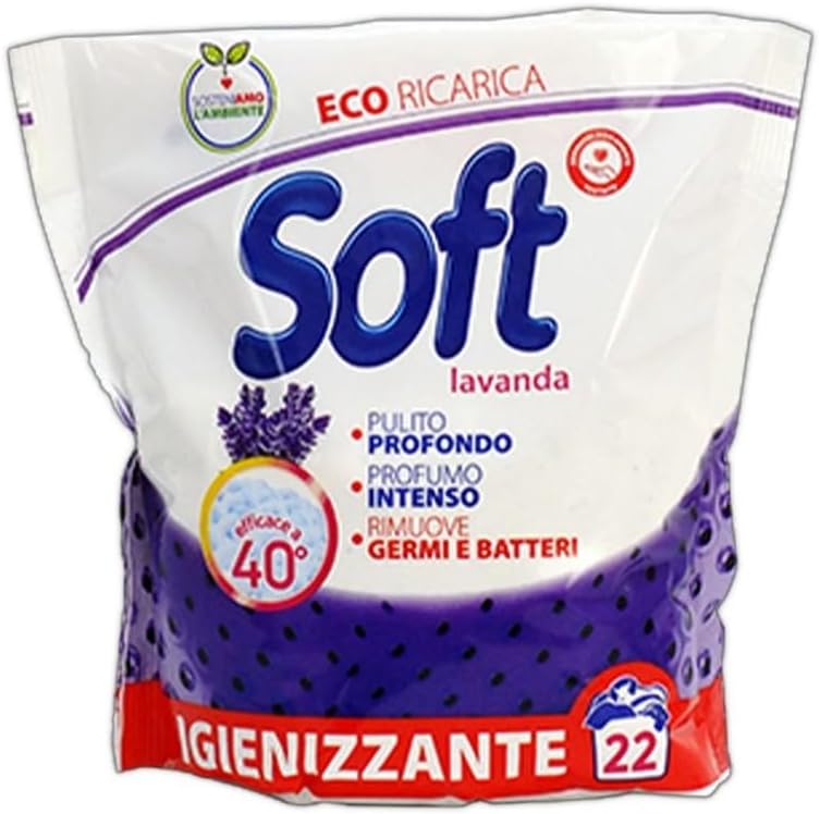 Soft Polvere Lavatrice Igienizzante Lavanda 22 lavaggi 1100g