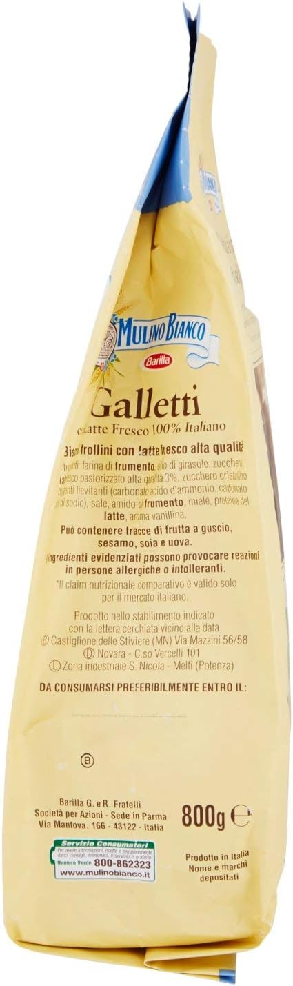 Mulino Bianco Biscotti Frollini Galletti, Colazione Ricca di Gusto - 800 gr