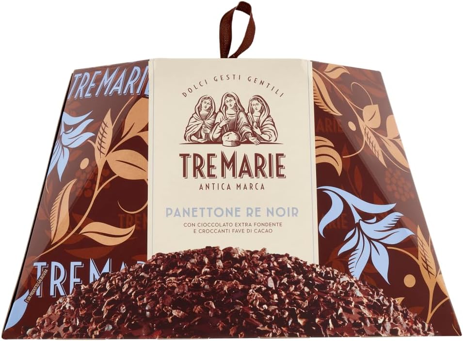 2X Tre Marie Re Noir Panettone con Cioccolato Extra Fondente e Granella di Fave di Cacao 900g (2024)